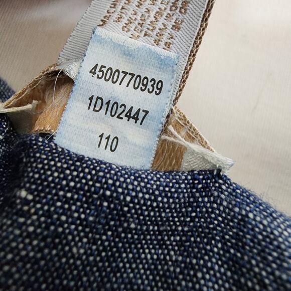 Chicos Shirt Womens Size 1 Medium Button Up Chambray Blue 3/4 Sleeves Cotton - Picture 9 of 9